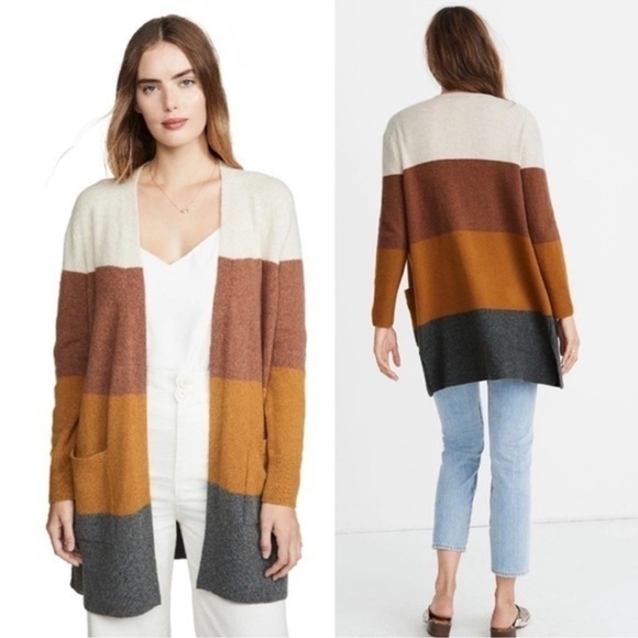 Madewell Sweaters - Madewell Kent Colorblock Long Cardigan size small coziest yarn